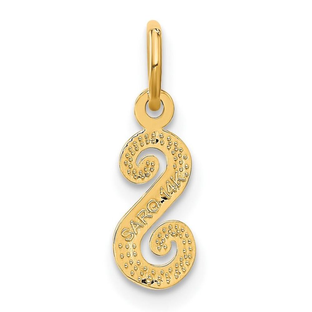 14k Yellow Gold Script Letter S Initial Charm - image 3